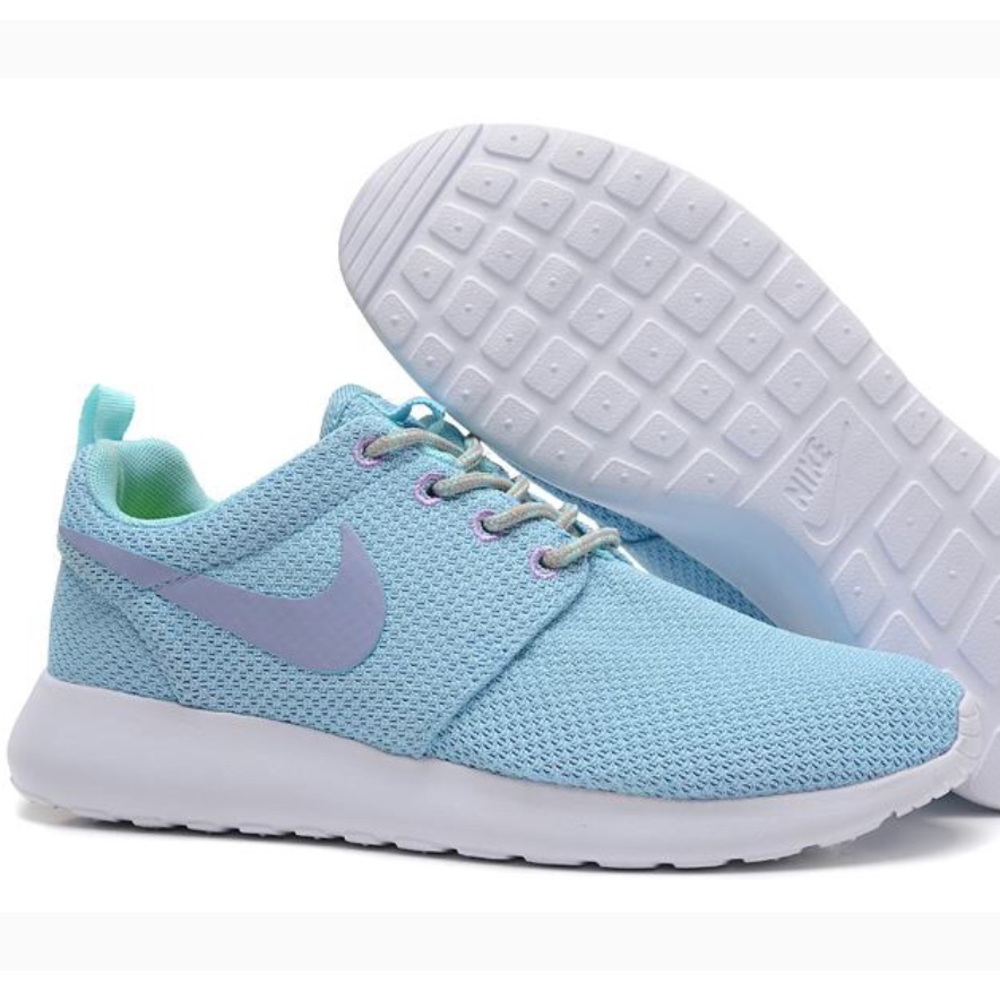 Light blue and purple Nike roshe run